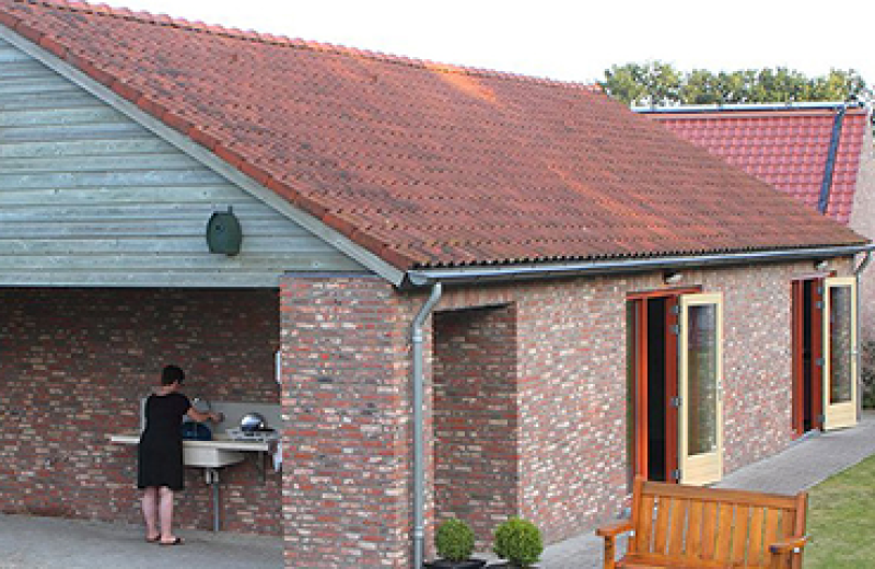 Luxe en verwarmd sanitairgebouw